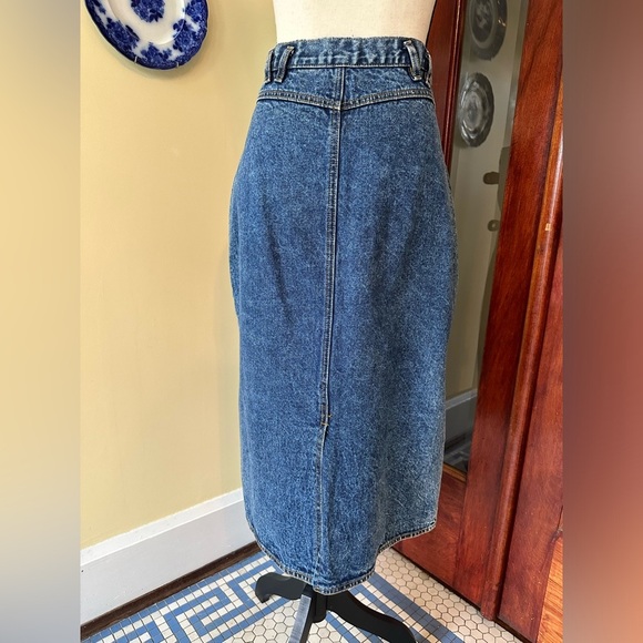 Jordache | 80s Vintage Stonewashed Midi Denim Pencil Skirt - Picture 5 of 12